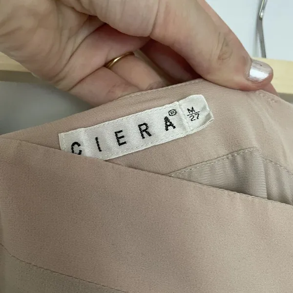 Ciera‎ beige size 27 pants flowy wide leg style high waisted classic lightweight - Image 5