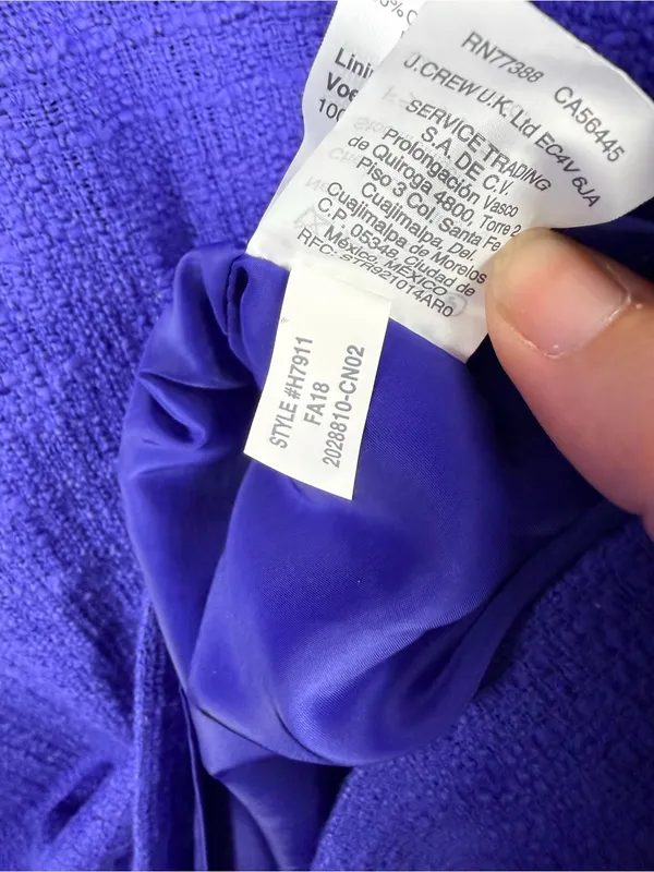 New J. Crew Sheath dress in tweed in Baltik blue size 16 - Image 8