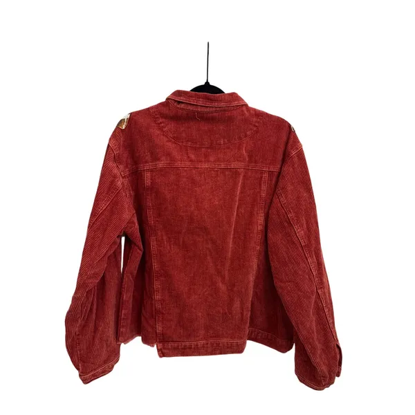 Game Day Football Oversized Cropped Corduroy Sequin Red Jacket Size XL - Image 3