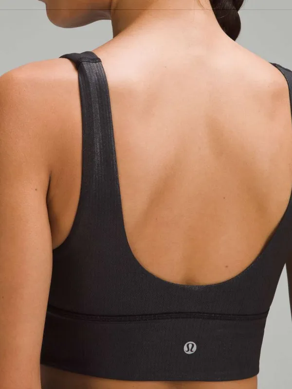 Lululemon Align Ribbed V-Neck Bra *Light Support, C/D Cup Shine Black - Image 3