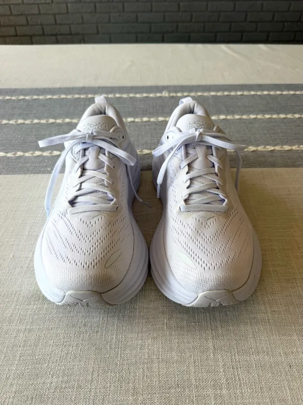 Hoka Bondi 8 Triple White Running Shoes Women’s Size 8 - Image 3