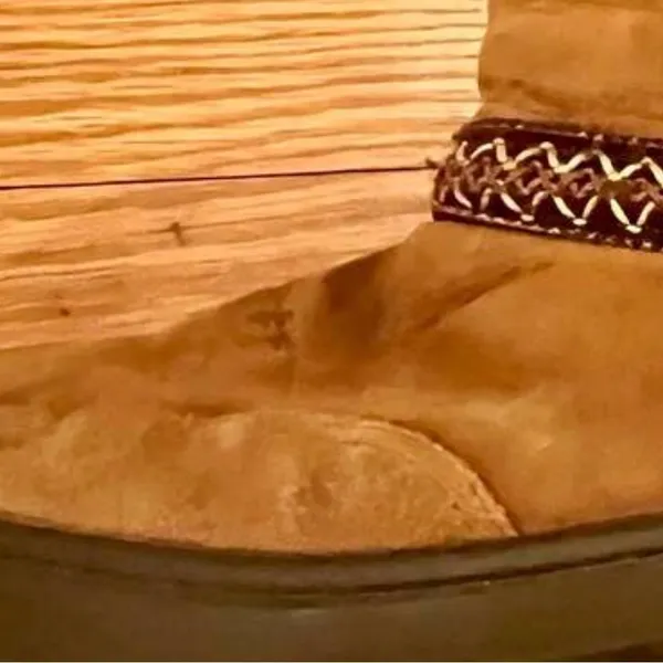 UGG Brown Suede Boots with Knit Accents - Image 14