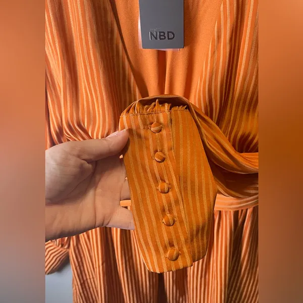 NBD‎ New Cara Mini Dress in Copper Long Sleeves Size Medium - Image 4