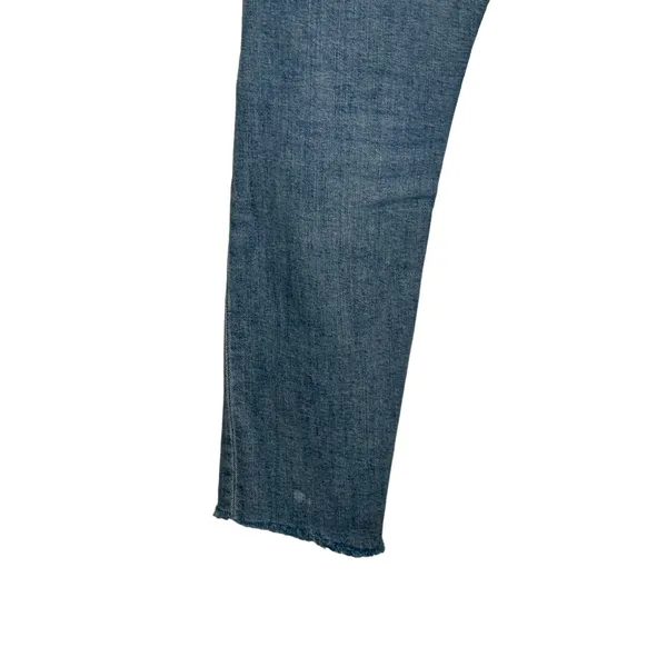 Levi's Women Jeans Wedgie‎ Skinny Button Fly Raw Hem Distressed Denim Blue Small - Image 9