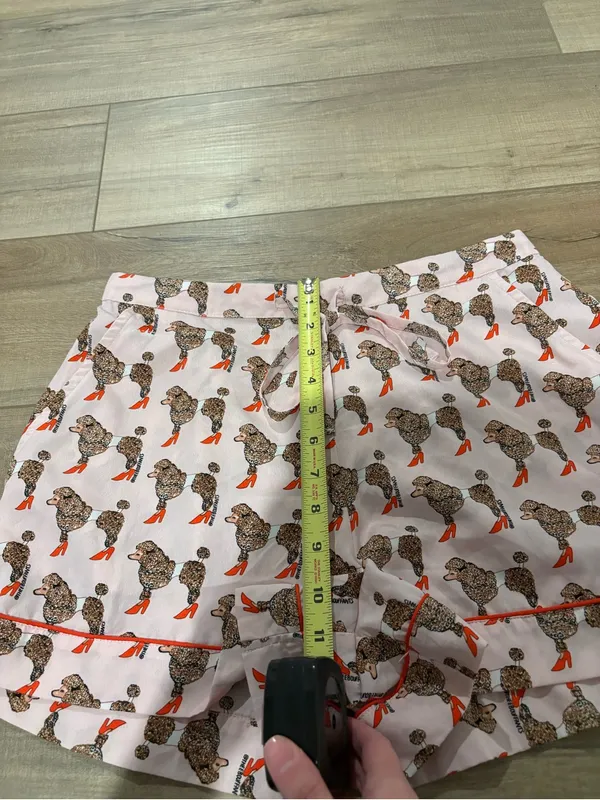 Bouffants & Broken Hearts Anthro Poodle heels‎ Pajama Shorts pink Size SMALL - Image 7