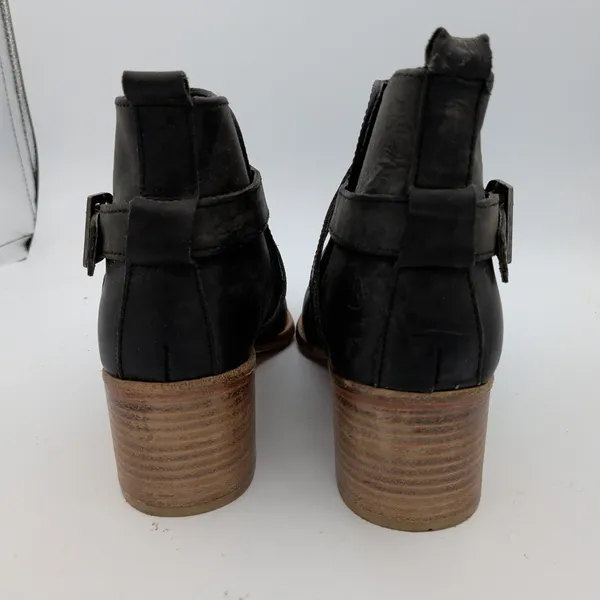Free People Back Loop Black‎ Leather Ankle Boots Buckle Pointed Toe 41 US 10-11 - Image 5