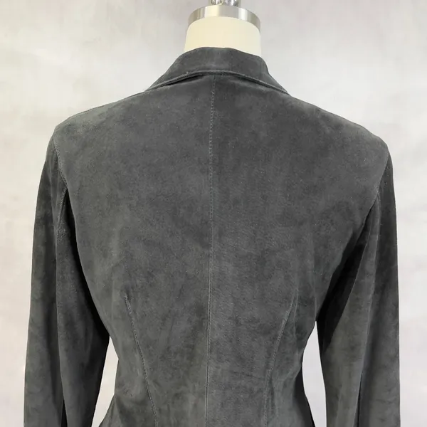 Vintage Westbury Leather Shirt Jacket Women M Black Suede Minimal Indie Edgy 90s - Image 7