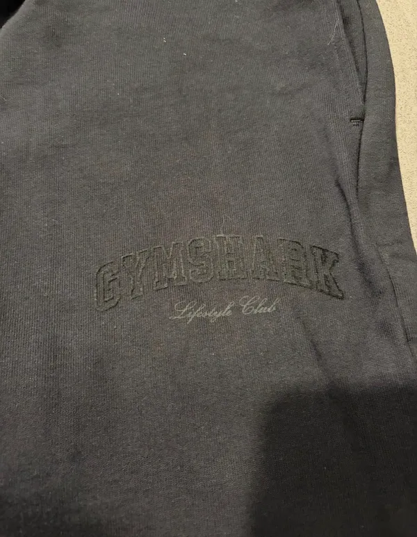 Gymshark Women’s Black Oversized Joggers Campus Classics Size Small NEW - Image 3