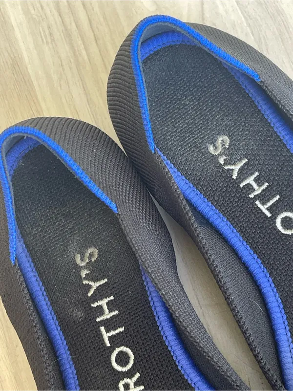 Rothy's Black Flats with Blue Trim - Image 9