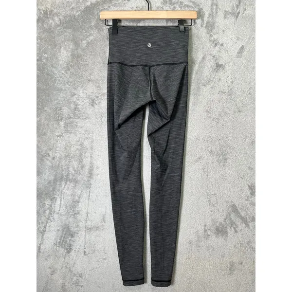 Lululemon Wunder‎ Under Leggings Luxtreme Size 4 Gray Silver Black 31’ Work Out - Image 5