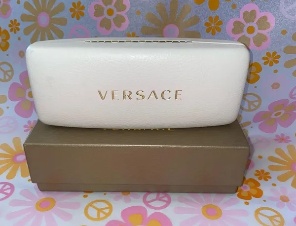 Versace Hard Eyeglass Case, Off-White + Gold Branded Box - Image 6