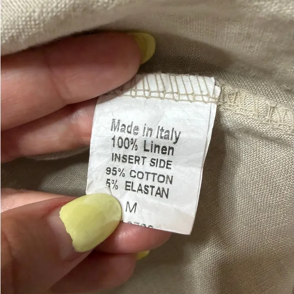 Terzo Millennio Linen Button Front Dress M Made in Italy Coastal - Image 8