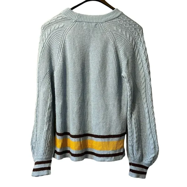 Anthropologie‎ Womens Striped Slouchy Sweater Size Medium Pullover - Image 2