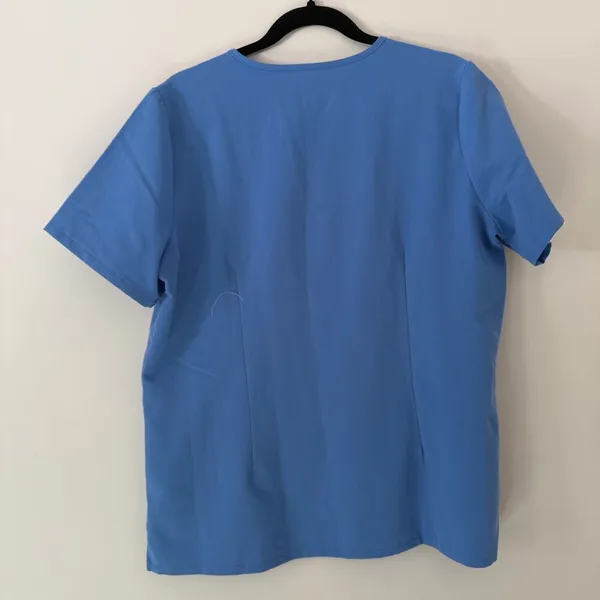Figs Catarina One-Pocket Scrub‎ Top Blue Short Sleeve Scrub Shirt Size Large - Image 2