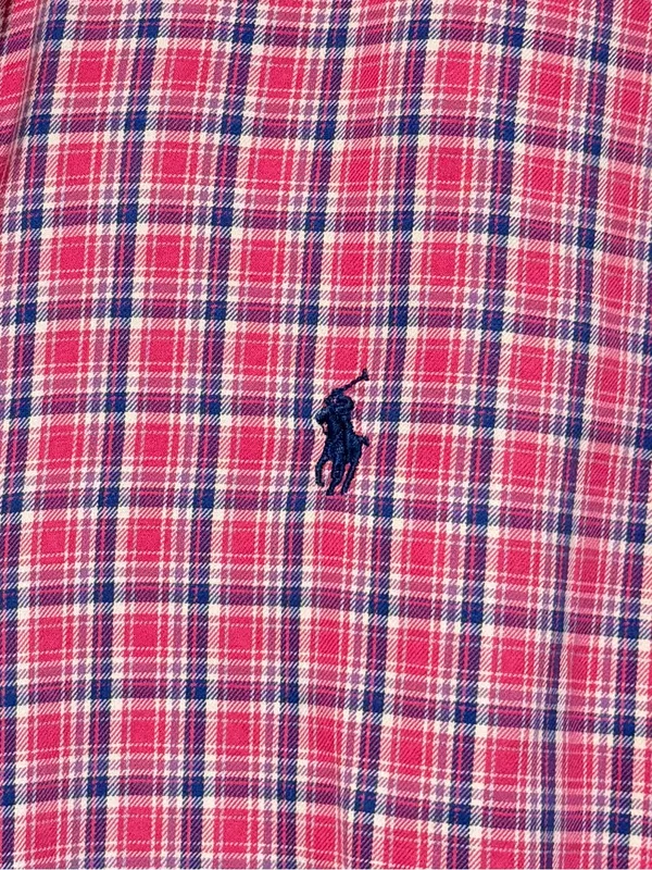 Ralph Lauren Oversized Button Down Shirt Size Medium Plaid Navy Women’s - Image 5