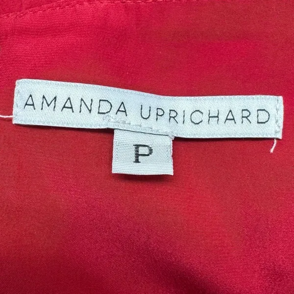 Amanda Uprichard Silk Lace Up Red Dress Women’s P/XS - Image 3