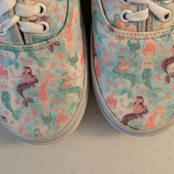 NWT Van’s Authentic Mermaid Ice Flow Glitter Lace Up Sneakers women’s 9 - Image 6
