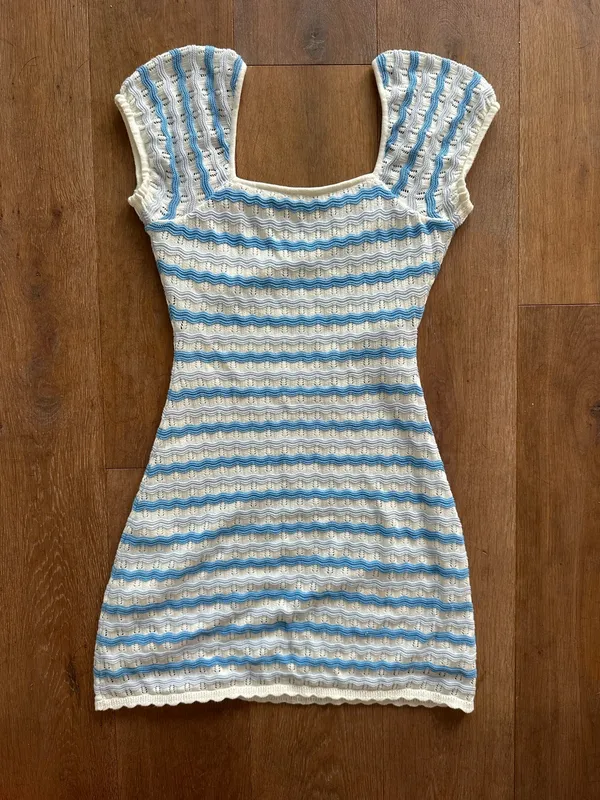 Blue Striped Hollister Knit Dress - Image 4