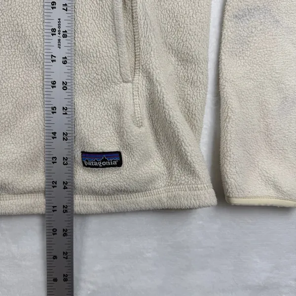 Patagonia Synchilla‎ Fleece Jacket Women's XL Beige Quarter Zip Pullover READ - Image 3
