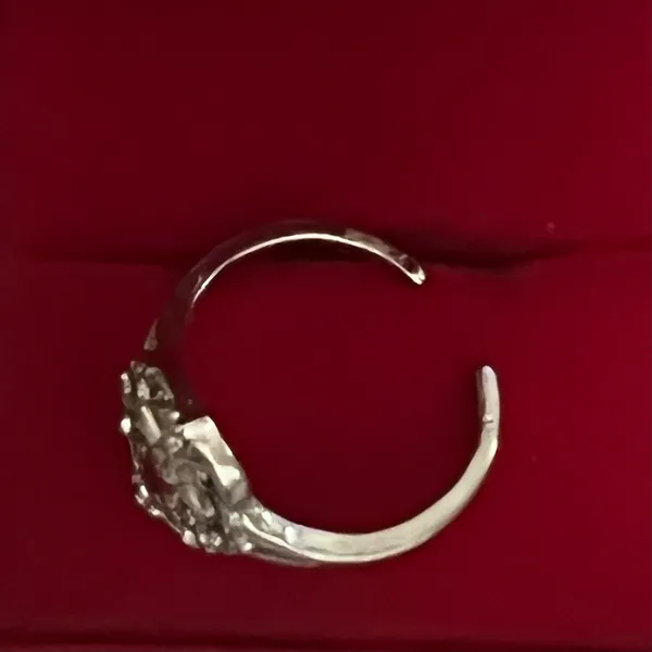 &merci Virgin Mary Design Stainless Steel Silver Open Ring Size 8 - Image 4