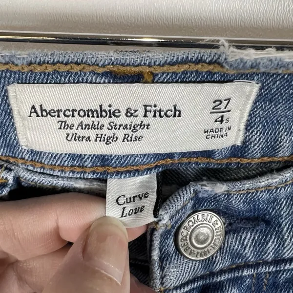 Abercrombie & Fitch the ankle straight ultra high rise jean Sz 4 Curve Love‎ - Image 4
