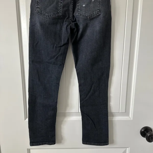 7 For All Mankind Josefina High Waist‎ Distressed Jeans Black Wash Size 25 - Image 6