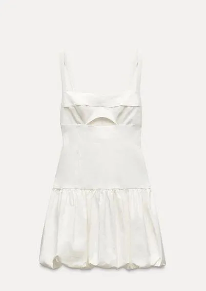 Zara mini dress balloon cut out Elegant White Sleeveless Dress - Image 8
