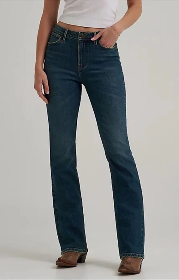 NWT Wrangler High Rise Bold Boot Jeans Sz 5/6 Medium Wash Bootcut - Image 3