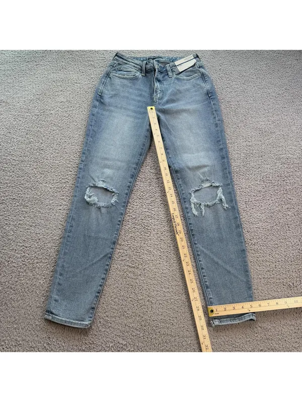 Arizona Jeans Co Women 9 29x28 Blue Skinny Leg High Rise Distressed NWT - Image 4