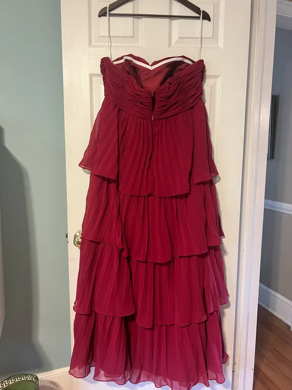 Zaptika Red pleated dress Size 22 - Image 2