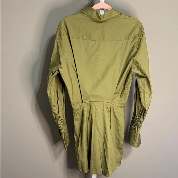 En Saison Hardin Olive Green Shirt Dress Small NWT Cotton Button Front Chic‎ - Image 11