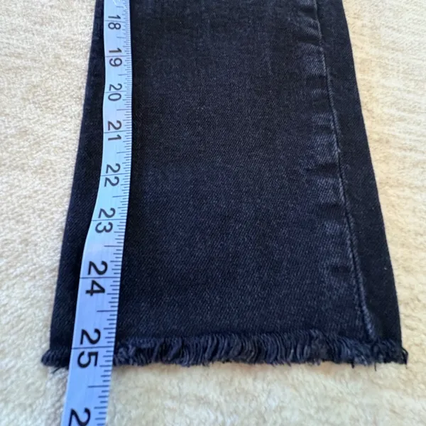 RE/DONE High Rise Ankle Crop Distressed Jeans‎ Black Wash Denim Size 29 - Image 8