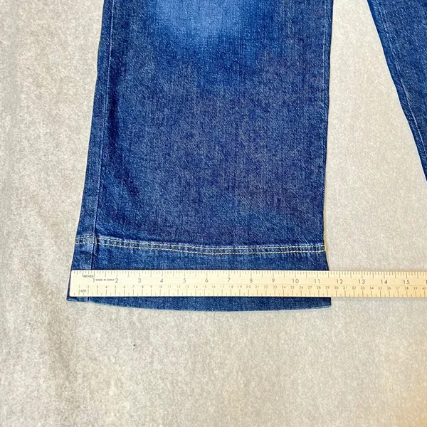 Y2K Lee High Rise‎ Wide Leg Jeans Dark Wash Denim Retro Indigo size 29 Boho - Image 9