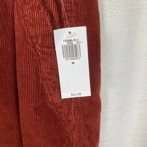 Old Navy Brick Red Corduroy High Rise Pull On Ankle Utility Pants Sz.M NWT - Image 8