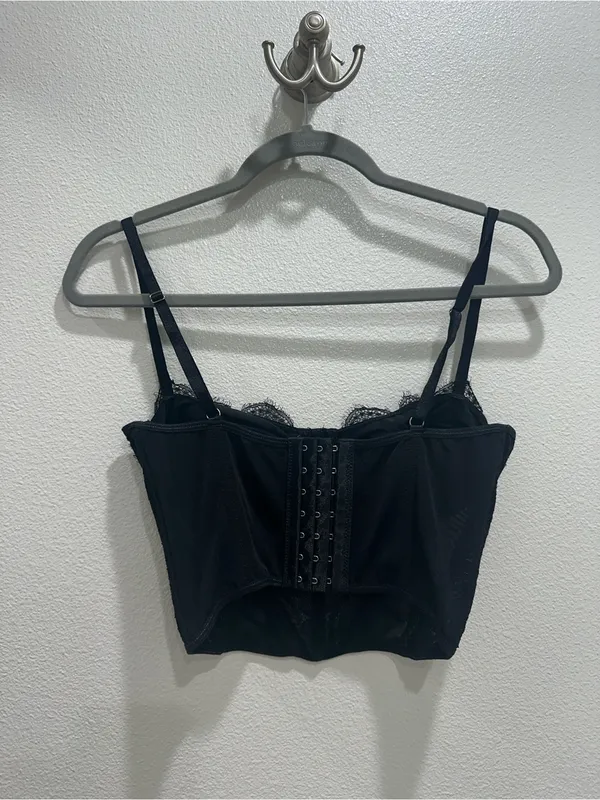 Urban Outfitters Black Lace Bustier Lace Top - Image 4