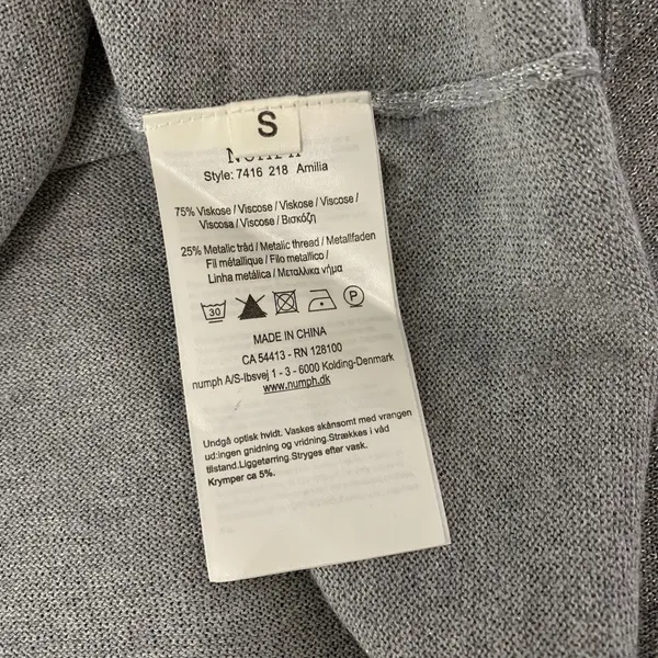 Anthropologie Numph Knit Top Small Gray Sleeveless Shimmer Minimalist Chic - Image 6