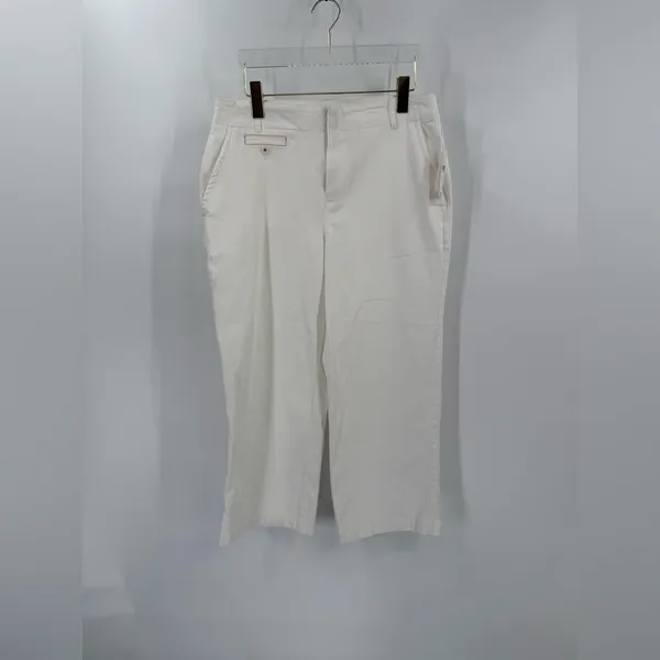 Anthropologie Maeve‎ Ivory White Cropped Pants size 6 NWT - Image 7