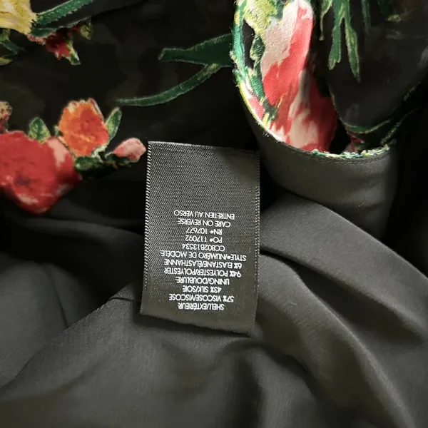 Alice + Olivia Abney Midi Wrap Dress Viscose Silk Black Floral Burnout Size 0 - Image 6