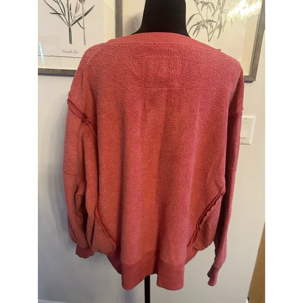 American Eagle Oversized Fleece Sweatshirt~This Feels Seriously Huggable~Size XS - Image 2