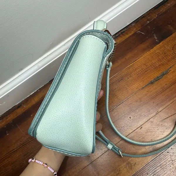 kate spade Mint Green Pebbled Leather Crossbody with Chain Strap - Image 3