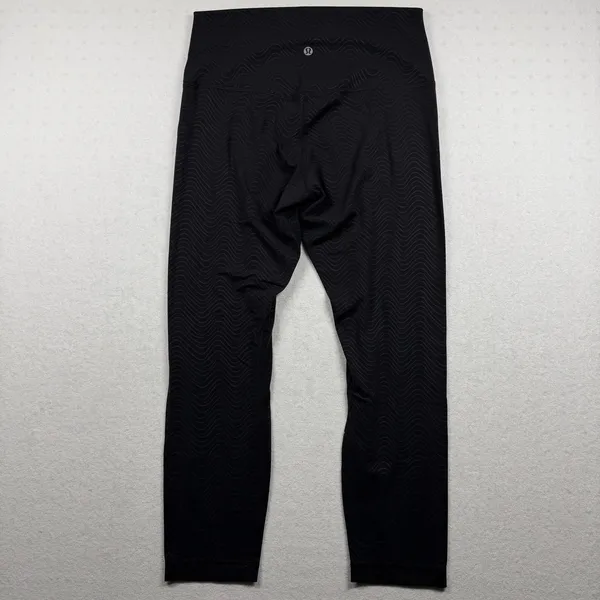 Lululemon Align High-Rise Crop 23” Leggings Women’s Size 8 Aqueous Emboss Black - Image 2
