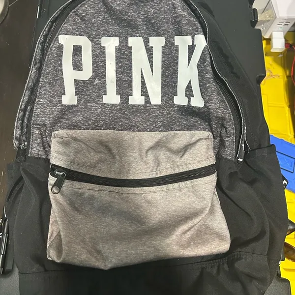 Pink - Victoria's Secret Black and Gray Backpack - Image 2