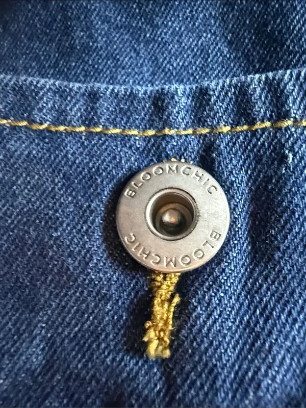 BloomChic Button-down Curvy Hem Sleeveless Dark Blue Denim Tunic - Image 6
