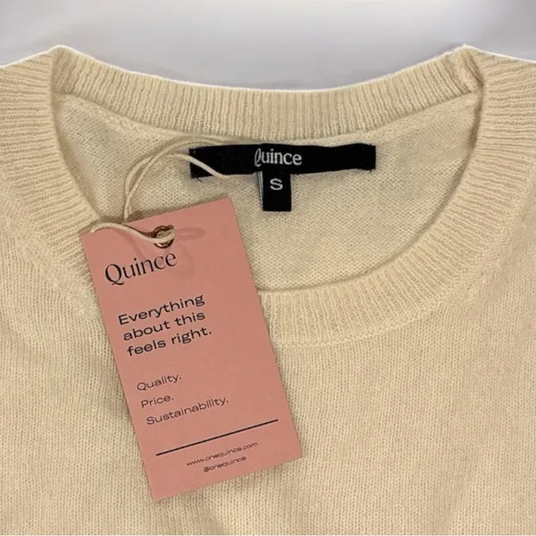 Quince 100% Cashmere Crewneck Sweater – Soft Beige, Women’s Size Small NWT - Image 2