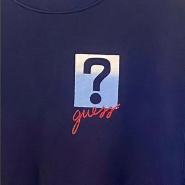 Vintage 90s Guess Blue Long Sleeve Crew Neck Sweatshirt - Image 3