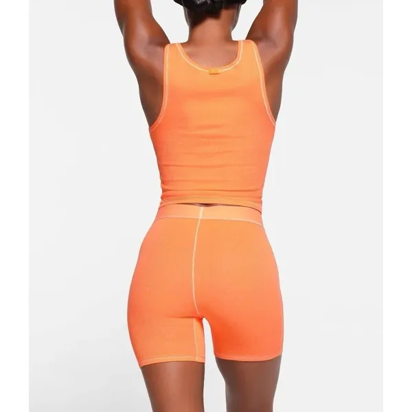 Skims Women's‎ Apricot Breathable Stretch-Cotton Ribbed Boxers 2X NWT - Image 4