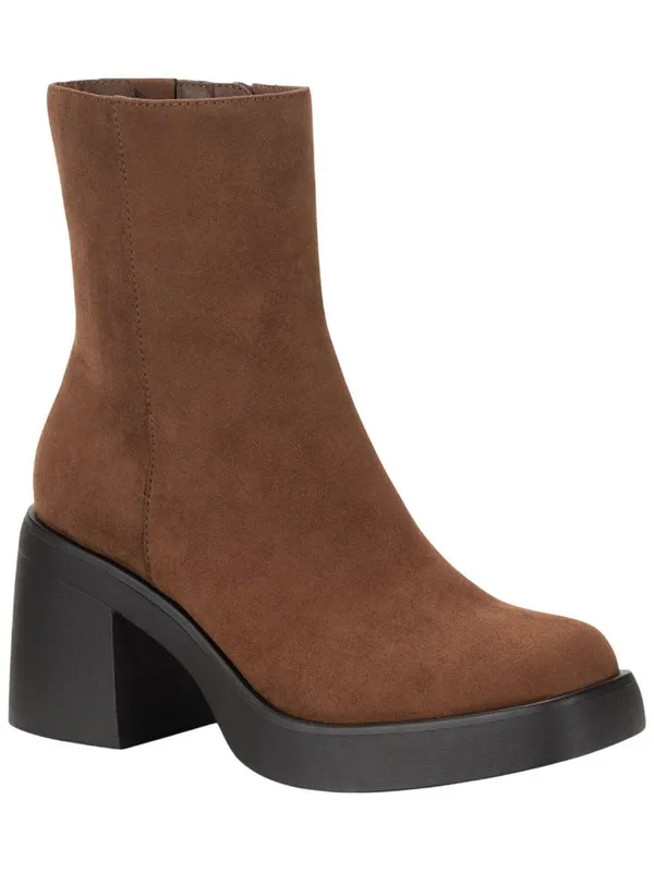 Sun + Stone Womens Tiannaa Faux Micro Suede Ankle Boots Russet Brown 9.5M - Image 8