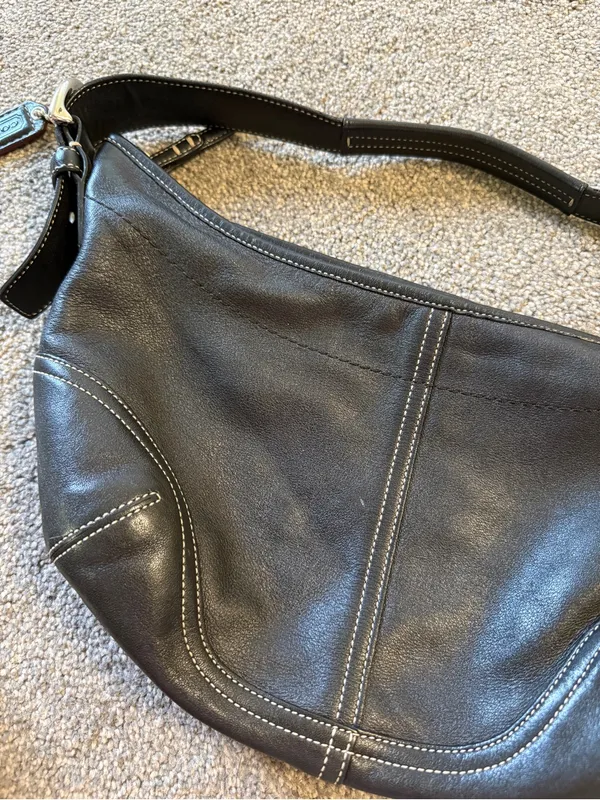 Vintage Coach Soho Hobo Bag Black Leather Style 9464 y2k style - Image 7