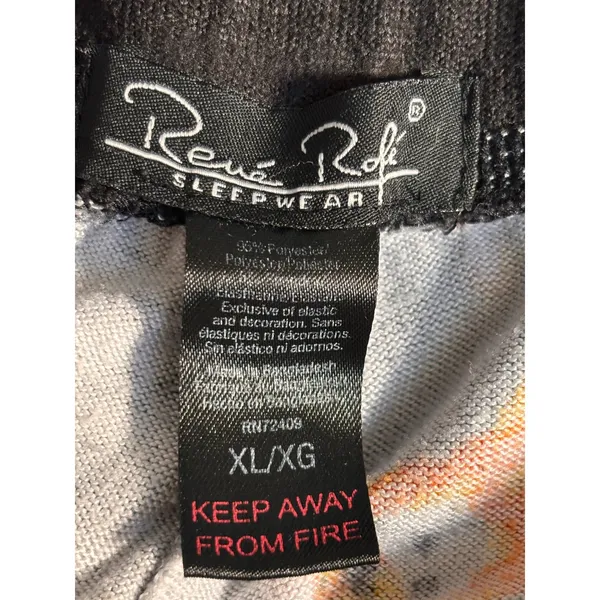 Rene Rofe Halloween Frenchie Dog Print Pajama Pants Gray XL Spooky Season Lounge - Image 4