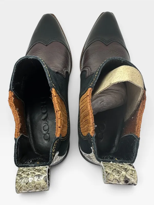 Coach 1941 Bandit Chelsea Ankle Boots Black Oxblood Leather Size 5 NIB - Image 9